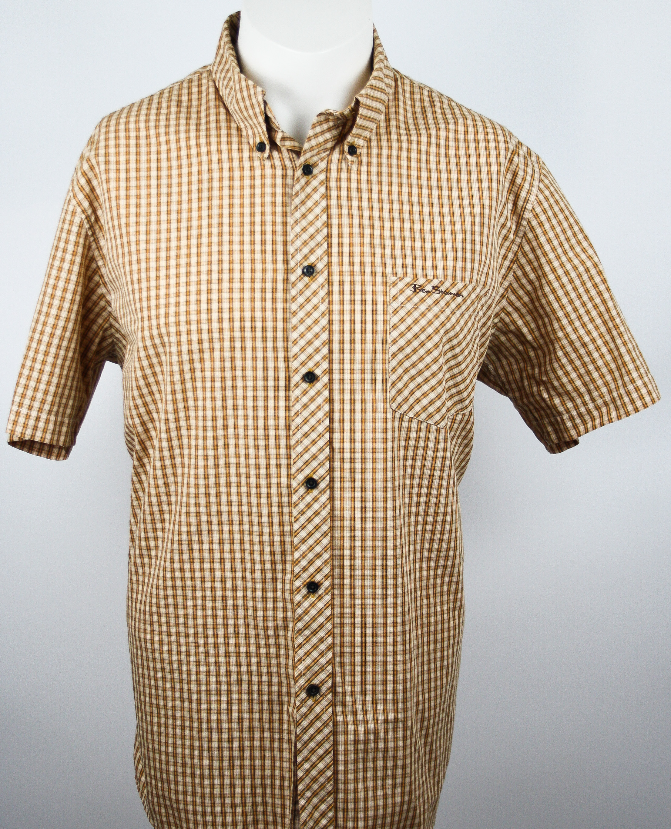 Ben Sherman Hemd Orange/Beige checkered *The Original Signature Label* Größe XL 